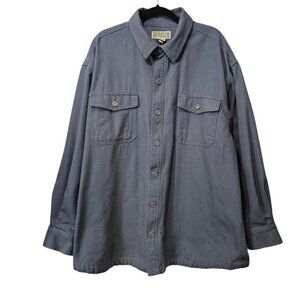 Duluth Trading New Trucker Gray Fleece Lined Snap Front Barn Jacket Work Coat